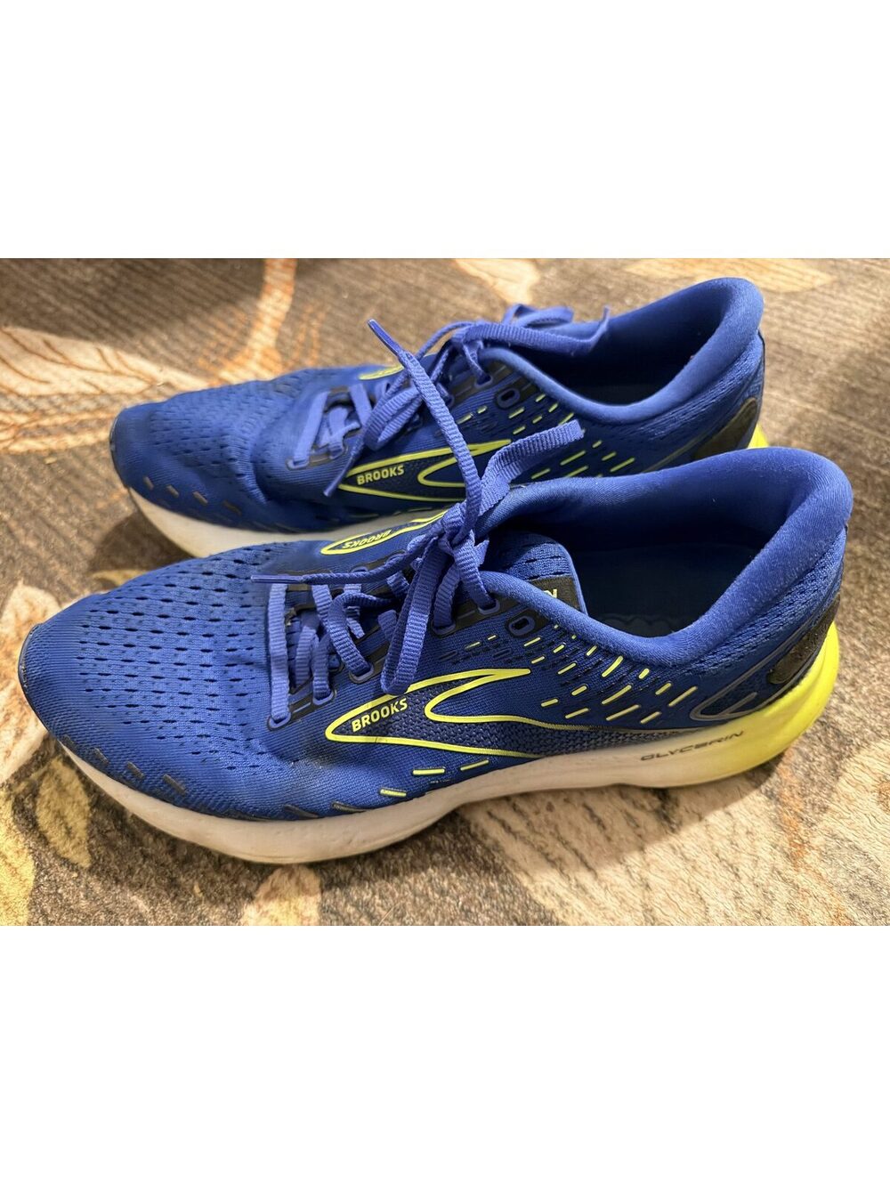 Men's Brooks Glycerin 20 Cushioned Running Shoes - Blue / Nightlife Size 11